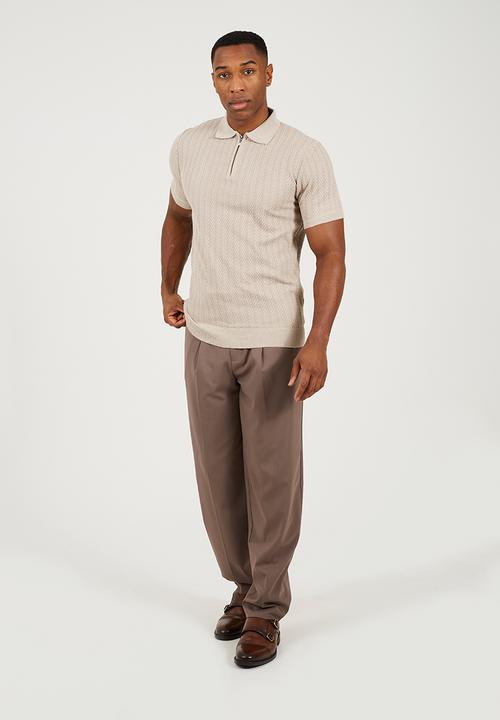 Brave Soul - Polo Neck - Stone Marl