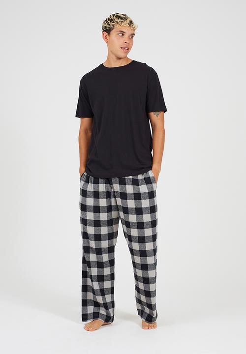 Brave Soul - Grey Check Loungewear Bottoms - Grey Check