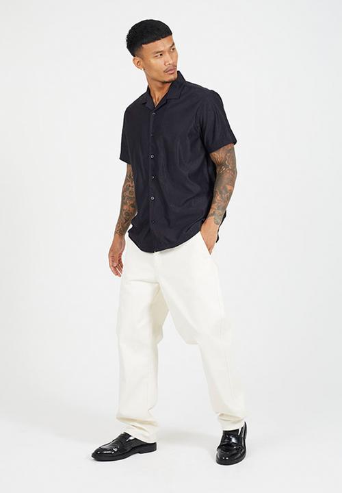 Brave Soul - Revere Collar Shirt - Black