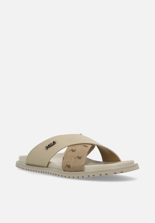POLO - Cross strap jacquard sandal - taupe
