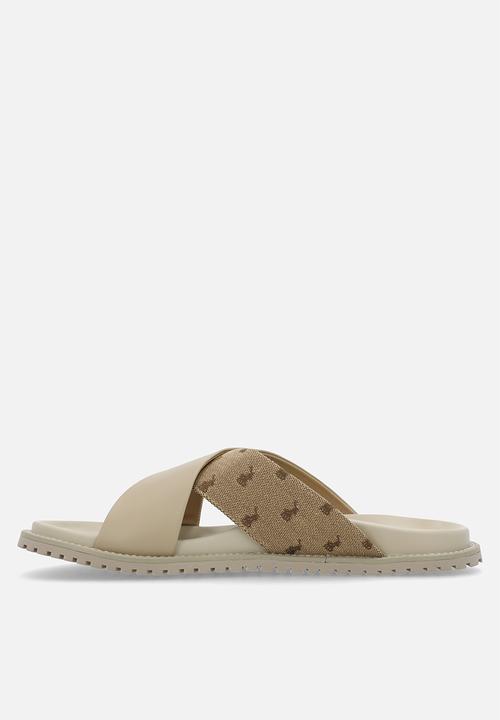 POLO - Cross strap jacquard sandal - taupe