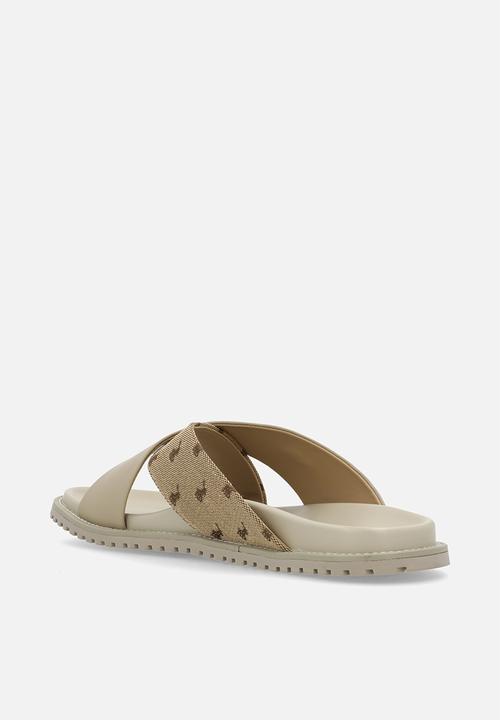 POLO - Cross strap jacquard sandal - taupe