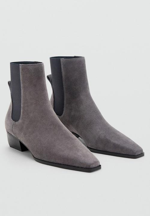 MANGO - Super1 suede ankle boot - gray