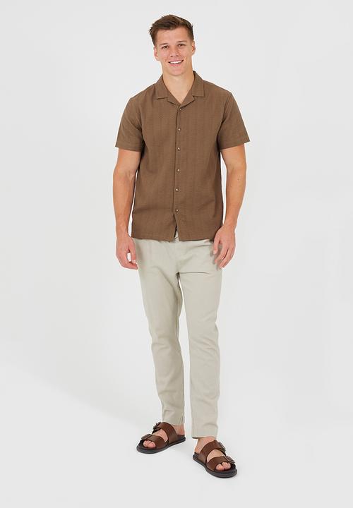 Brave Soul - Cotton/Linen Pant - Light Stone