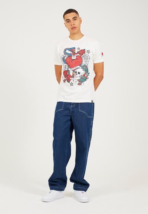Brave Soul - Crew Neck T-shirt  - Ecru