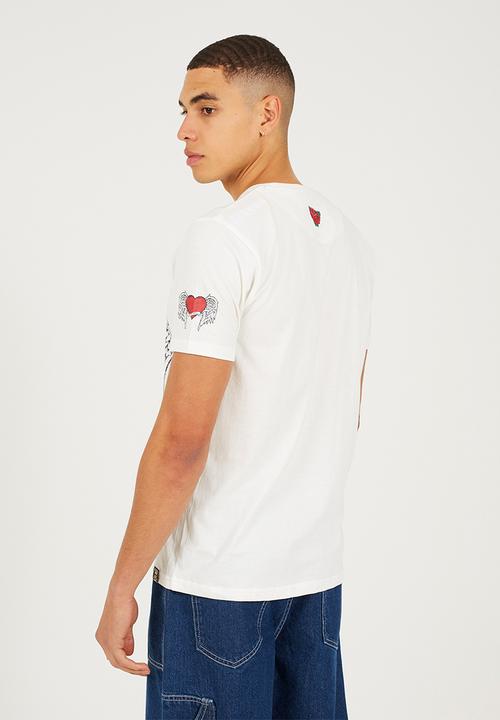 Brave Soul - Crew Neck T-shirt  - Ecru