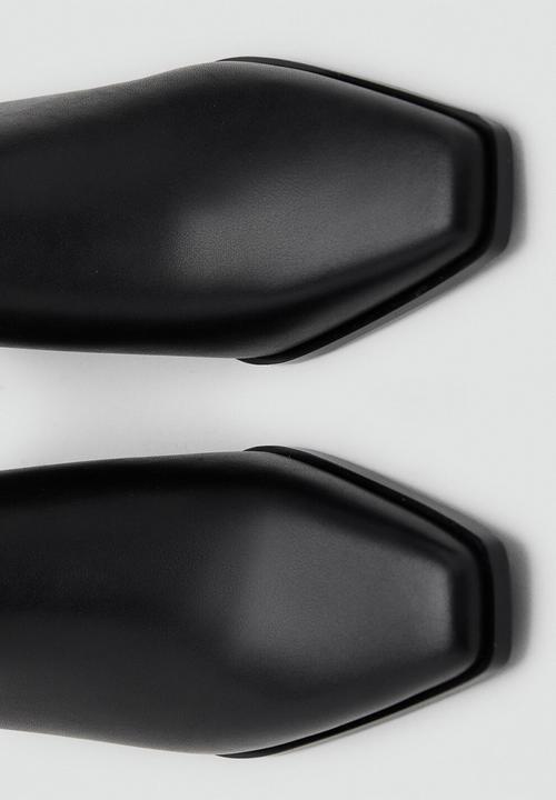 MANGO - Super1 leather ankle boot - black
