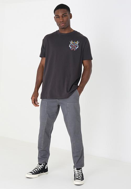 Brave Soul - Oversized Fit Crew Neck Tshirt - Charcoal