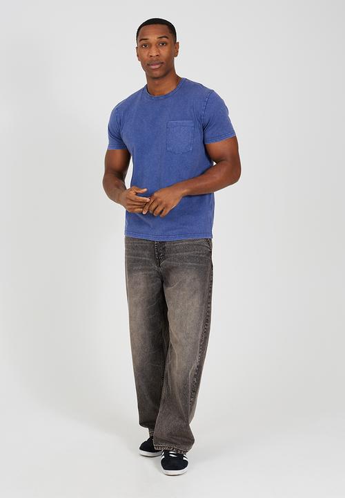 Brave Soul - Crew Neck T-shirt - Denim Blue Acid Wash