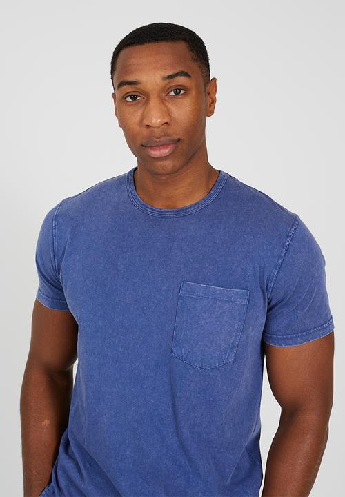 Brave Soul - Crew Neck T-shirt - Denim Blue Acid Wash