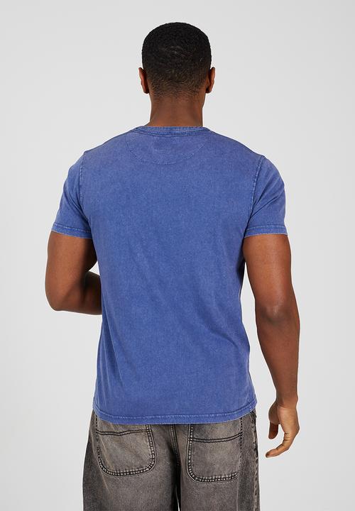 Brave Soul - Crew Neck T-shirt - Denim Blue Acid Wash