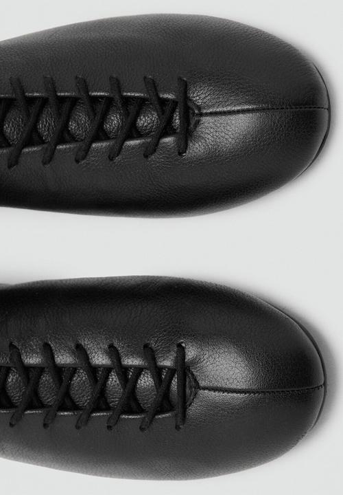 MANGO - Faro leather ankle boot - black