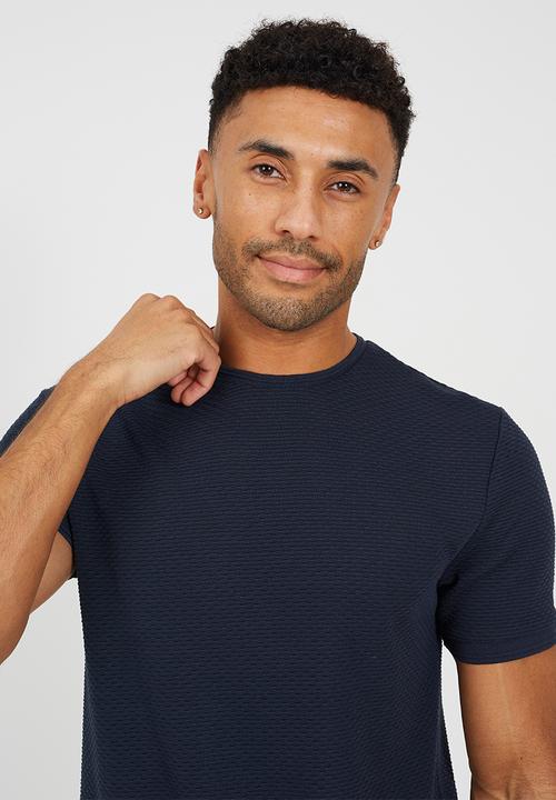 Brave Soul - Crew Neck T-shirt  - Navy