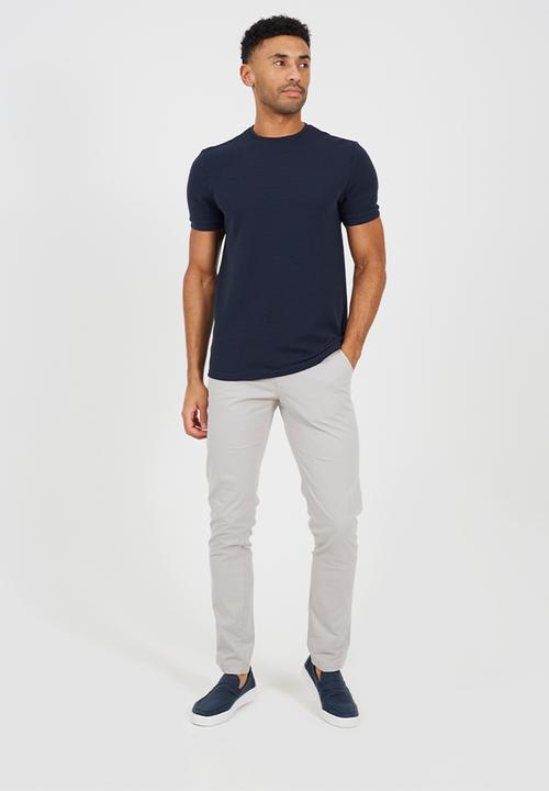 Brave Soul - Crew Neck T-shirt  - Navy