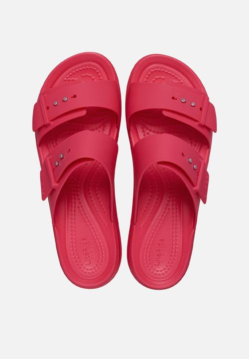 Crocs - Brooklyn buckle low wedge - digital raspberry