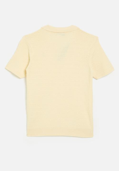 POLO - Boys shane textured ss golfer - sand