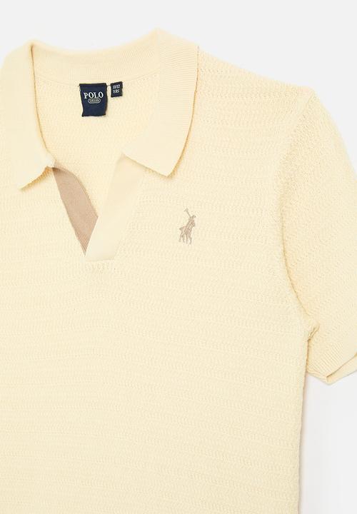 POLO - Boys shane textured ss golfer - sand