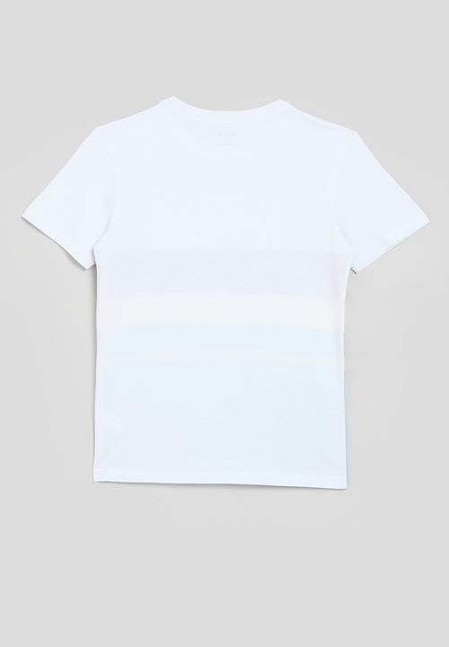 POLO - Boys blake striped ss tee - white