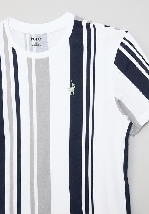 POLO - Boys liam vertical striped ss tee - navy