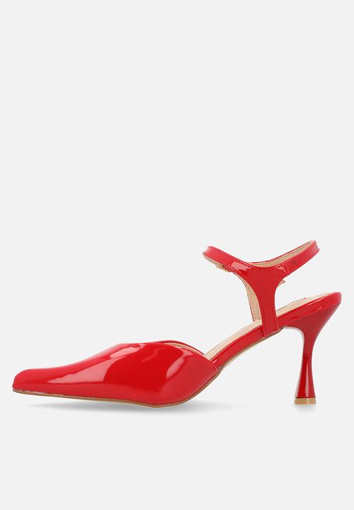 Plum - Anya Closed Toe Ankle Strap - Red