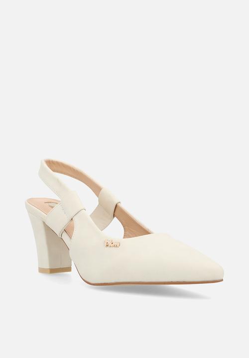 Plum - Amber Closed Toe Slingback - White