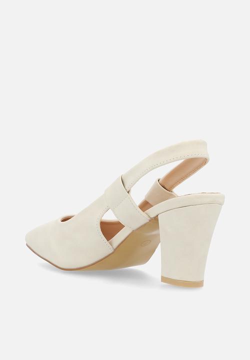 Plum - Amber Closed Toe Slingback - White