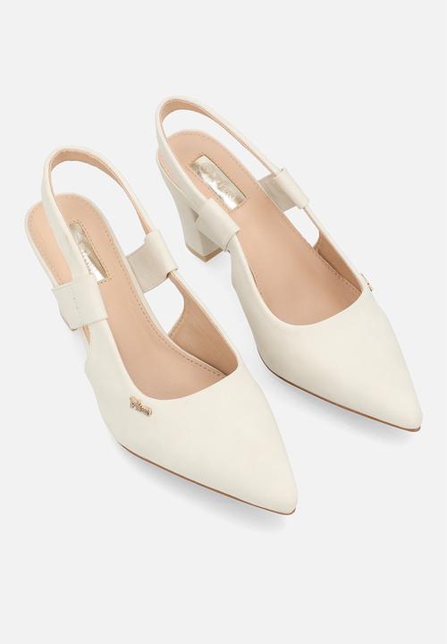 Plum - Amber Closed Toe Slingback - White