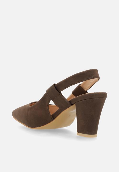 Plum - Amber Closed Toe Slingback - Brown