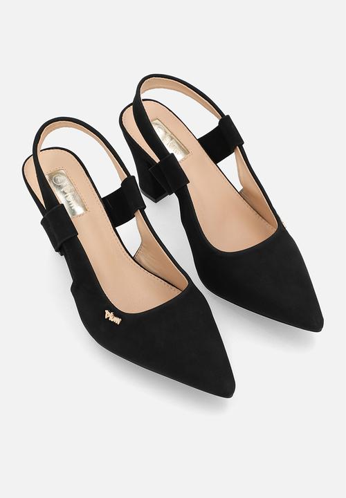 Plum - Amber Closed Toe Slingback - Black