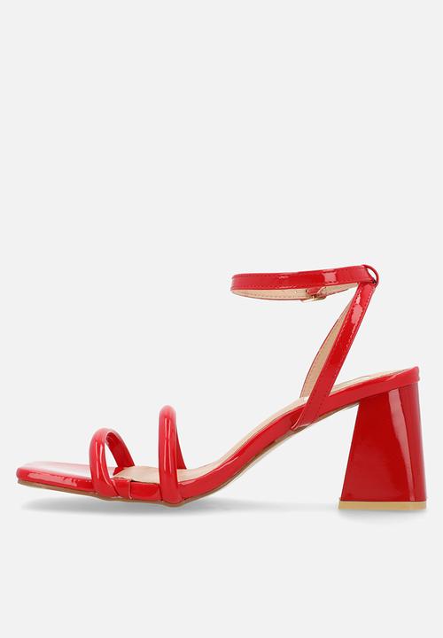 Plum - Shelby Open Toe Ankle Strap - Red