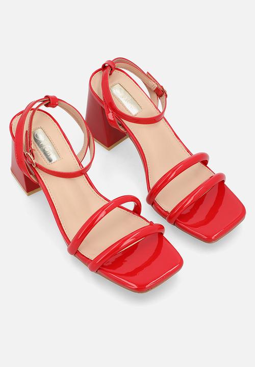 Plum - Shelby Open Toe Ankle Strap - Red