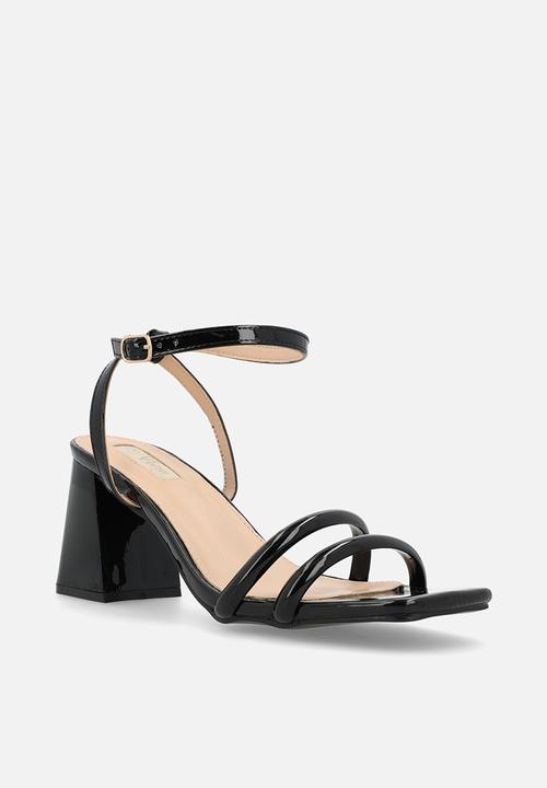 Plum - Shelby Open Toe Ankle Strap - black