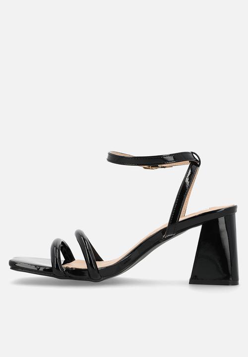 Plum - Shelby Open Toe Ankle Strap - black