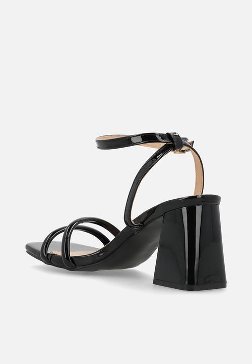 Plum - Shelby Open Toe Ankle Strap - black