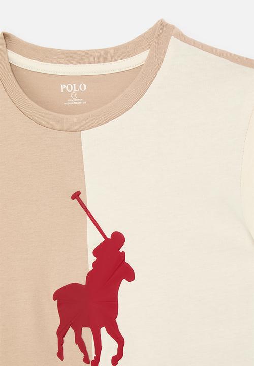 POLO - Boys tyler colour blocked ss tee - taupe
