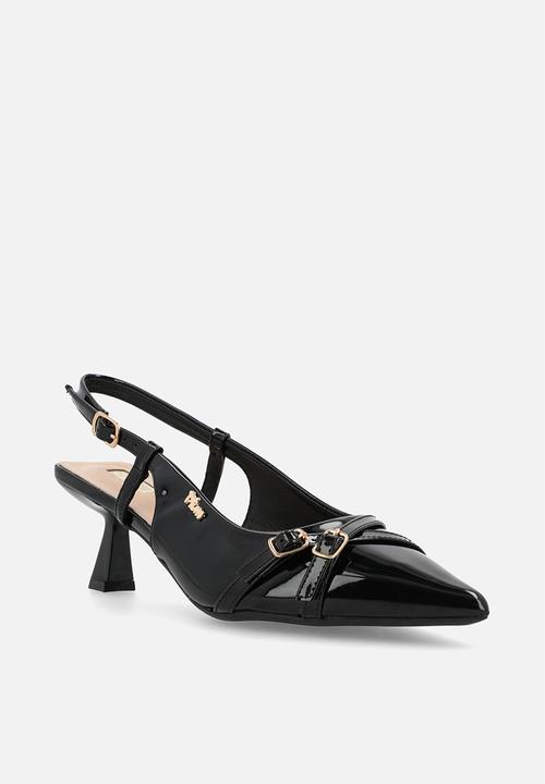 Plum - Ammy Closed Toe Slingback - Black