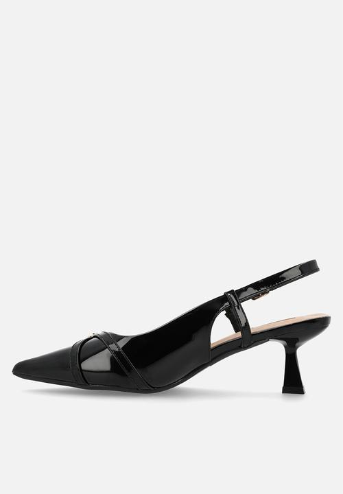Plum - Ammy Closed Toe Slingback - Black