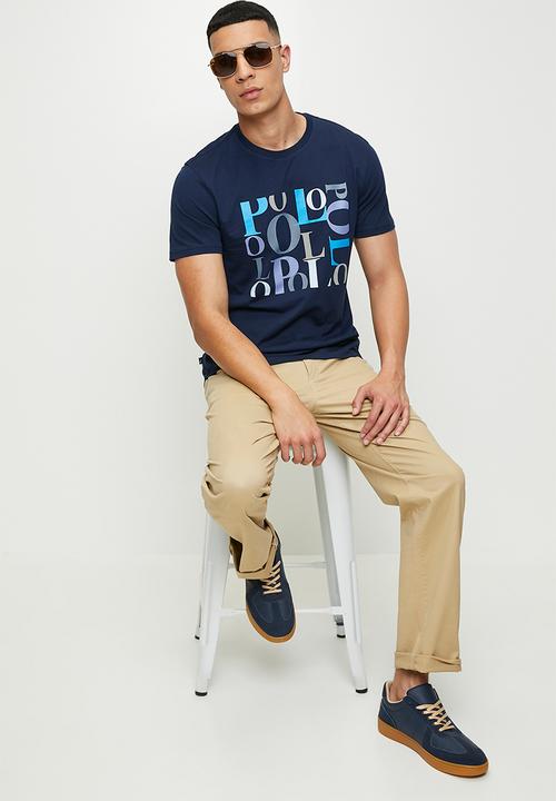 POLO - Deacon  logo printed short sleeve T-shirt - navy