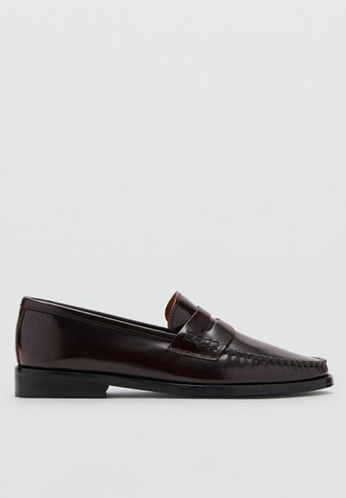MANGO - Luisa leather loafer - dark brown