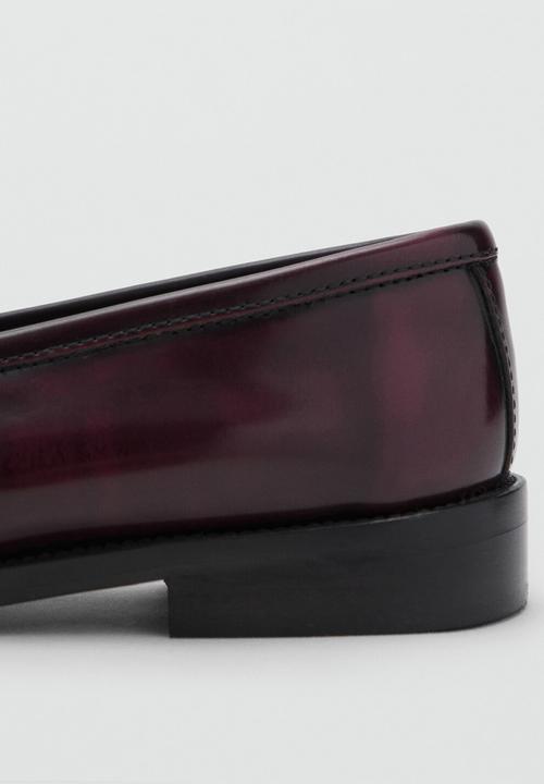 MANGO - Luisa leather loafer - dark red