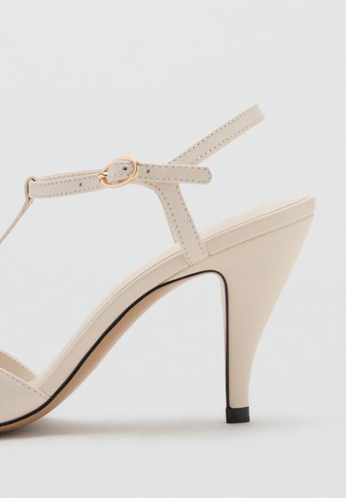 MANGO - Blem leather heel - light beige
