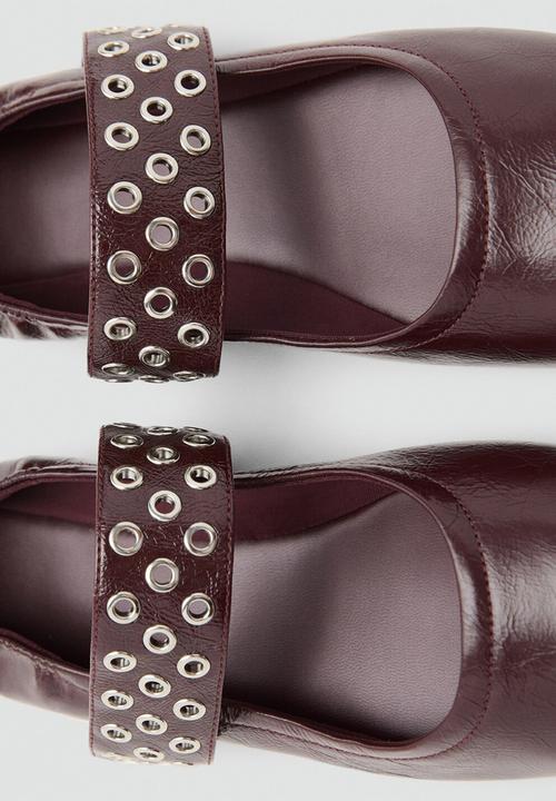 MANGO - Smas leather pump - dark red