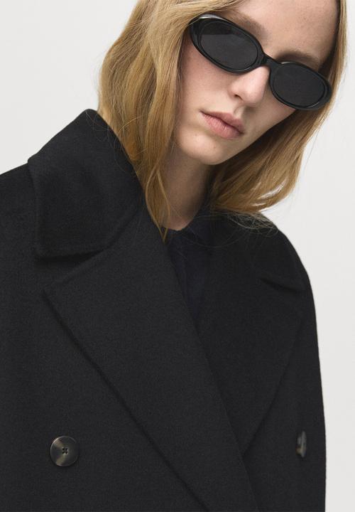 MANGO - Abrigo picarol - black