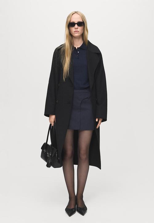 MANGO - Abrigo picarol - black