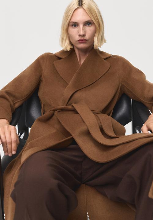 MANGO - Abrigo batin - mid-beige