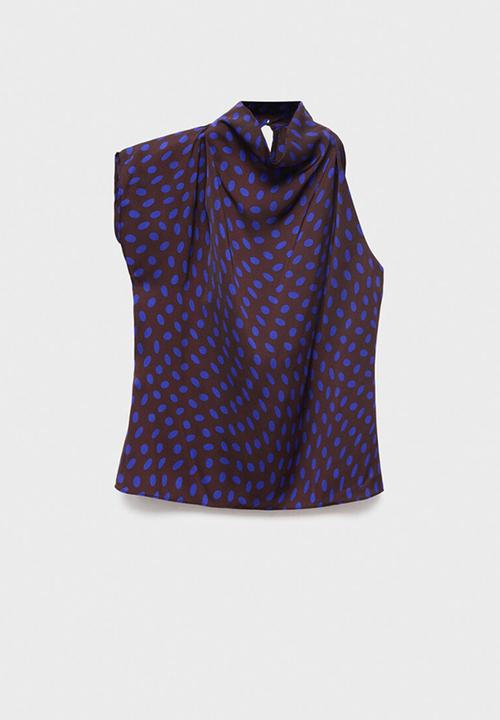 MANGO - Blouse deepy -  brown