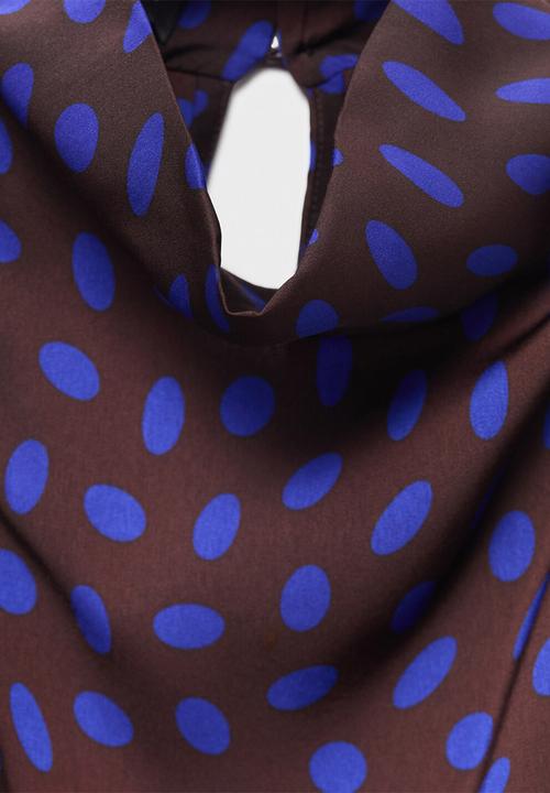 MANGO - Blouse deepy -  brown