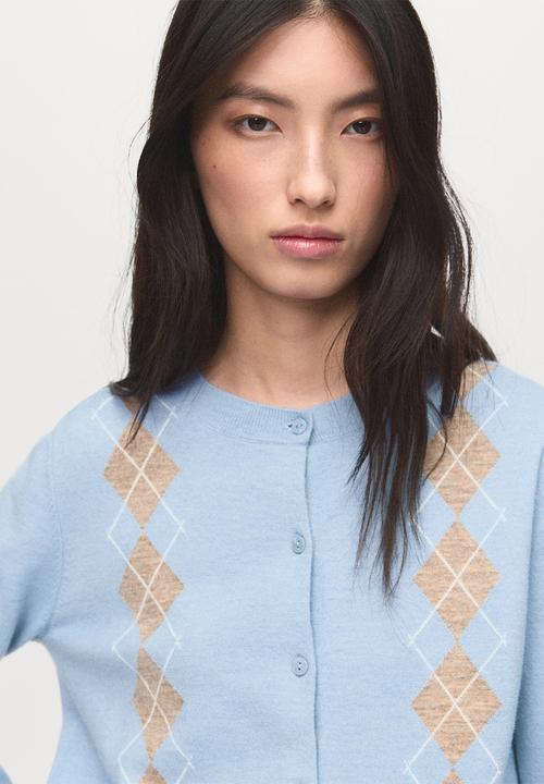 MANGO - Cardigan bimbu - mid-blue