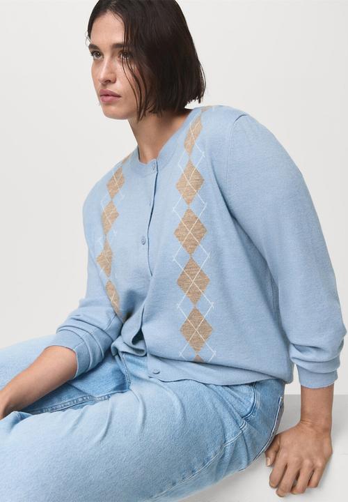 MANGO - Cardigan bimbu - mid-blue