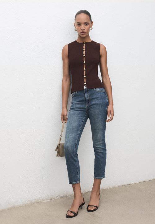 MANGO - Vest mateo -  brown